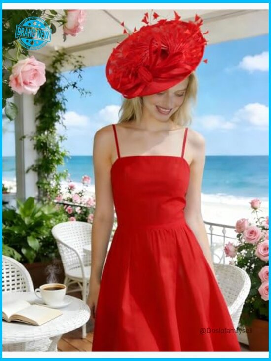 Elegant Fascinator Hat with Feathers for Wedding Tea Party Derby Headband main image 4